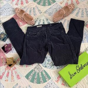 AG Adriano Goldschmied soft velour/ velvet The Legging Pants 26R